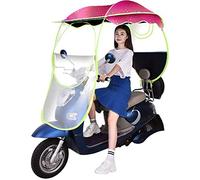 Electric Motorcycle Bicycle Sunshade Cover, Sun Shade Rain Cover Car Scooter Umbrella Canopy Waterproof Cover for Universal Car Motor Scooter,Red,with Rearview Mirror