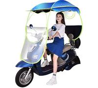 Electric Motorcycle Bicycle Sunshade Cover, Sun Shade Rain Cover Car Scooter Umbrella Canopy Waterproof Cover for Universal Car Motor Scooter,Blue,with Rearview Mirror