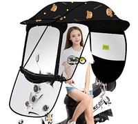 Electric Motorcycle Bicycle Sunshade Shelter Rain Cover, Car Scooter Umbrella Canopy Waterproof Cover with PVC Windshield for Universal Car Motor Scooter,5,no Rearview Mirror