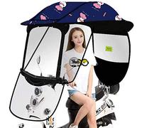 Electric Motorcycle Bicycle Sunshade Shelter Rain Cover, Car Scooter Umbrella Canopy Waterproof Cover with PVC Windshield for Universal Car Motor Scooter,6,no Rearview Mirror