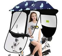 Electric Motorcycle Bicycle Sunshade Shelter Rain Cover, Car Scooter Umbrella Canopy Waterproof Cover with PVC Windshield for Universal Car Motor Scooter,2,no Rearview Mirror
