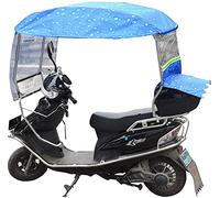Electric Motorcycle Canopy, Waterproof Universal, Sunshade Windshield Scooter Umbrella Rain Cover, Blue