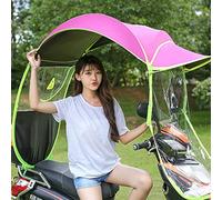 Electric Motorcycle Sunshade Cover, Universal Motor Scooter Umbrella Mobility Sun Shade & Rain Cover Waterproof,Pink,No rearviewmirror