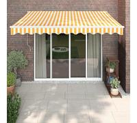 Electric Motorized Awning 3x2.5m with Remote Control for Patio Garden - Yellow - Weather Resistant UV Protection Easy Installation Stylish Outdoor Shade Solution