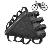 Electric Mountain Bike Triangle Storage Bag: Waterproof Oxford Cloth Bicycle Frame Bag with Reflective Stripe for Road Mountain Commute Bicycles, Easy Installation and Secure Storage