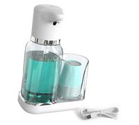 Electric Mouthwash Dispenser With Adjustable Liquid Levels Rechargeable Design For Bathroom Countertop Organization Rechargeable Bathroom Mouthwash Dispenser