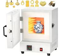 Electric Muffle Furnace 1150℃ 2000W, Enclosed Ceramic Fiber, Intelligent Temperature Display, Uniform Heating for Jewelry Casting