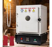 Electric Muffle Furnace 1150°C, 1500W Pottery Kiln with Observation Window & PID Temperature Control for DIY Projects & Plaster Mold Baking