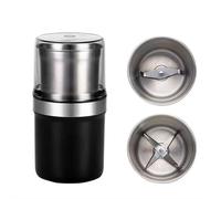 Electric Multi-Use Cup Grinder - 200W Stainless Steel Coffee & Spice Grinder, 30,000 RPM One-Touch Dry/Wet for Beans, Nuts, Grains, Herbs - Detachable Cup, Easy Clean (Double Cutter)