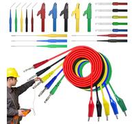 Electric Multimeter Test Kit - Professional Test Lines with Banana Stoppers, Test Probing Accessories | 25 Part Multimeter Cable Set with Lies