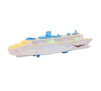 Electric Music Ship Toy Realistic Simulation Boat Toy Automatic Direction Adjustment with Lights Sound Effect for Children Above 3 Years Old ABS 19.3 X 4. X 2.4in