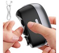 Electric Nail Clipper - 2 Speed Polisher, LED Light Trimmer | Auto Fingernail Cutter Scraps Storage Box Portable Grooming Tool Men Women Seniors Kids Home Travel Hand Feet Finger Care Type C ABS