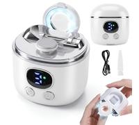 Electric Nail Clipper,3-in-1 Cutting Grinding Magnifying Glass Automatic Nail Clipper 3 Speed for Thick Nails with Led Light & Nail Scraps Storage Electric Nail Clippers for Babies Kids Adults Elderly