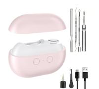 Electric Nail Clipper, Automatic Electric Toe Nail Clippers with USB Charging and LED Light, Smart Easy Clip Fingernail Trimmer for Baby Seniors Kids Adults, USB Rechargeable, Safety, 2 Speeds(Pink)