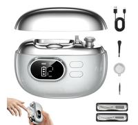 Electric Nail Clipper for Seniors Adults, Automatic Nail Trimmer with LED Light & 5X Magnifier, 4-Blade Adjustable 1mm/1.8mm Nail Cutter, USB-C Rechargeable Cordless Clippers for Thick Nails (Grey)