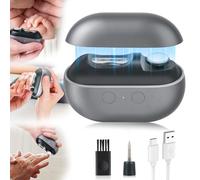 Electric Nail Clipper with LED Light & 2 Speeds, 3 in 1 Design, Electric Nail Trimmer with Nail Clip Storage,Rechargeable Automatic Nail Clipper for Babies (Black)