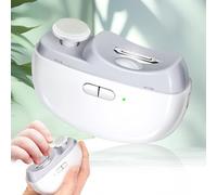 Electric Nail Clipper with LED Light & 2 Speeds, 3 in 1 Design, Electric Nail Trimmer with Nail Clip Storage,Rechargeable Automatic Nail Clipper for Babies (white2)