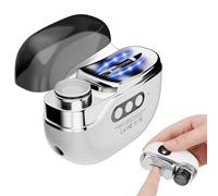 Electric Nail Clippers, 4 in 1 Automatic Nail Trimmer Electric Toe Nail Clippers for Thick Toenails Nails, Portable Nail File with Nail File/Polishing/Gel Nail Light, Nail Cutter Trimmer (White)