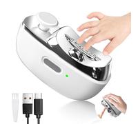 Electric Nail Clippers and Nail File 2-in-1 for Adults & Babies with LED Light, USB-C Rechargeable, Safe & Compact Design, White- Perfect for All Ages, Not for Toenails