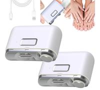 Electric Nail Clippers - Automatic Toenail Clipper with Scraps Storage | Multi-Functional Nail Grinder Cutter with LED Light | Smart Nail Trimmer for Fingernails Toenails Adults Seniors (2pc)