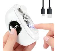 Electric Nail Clippers,Electric Nail Trimmer Nail Polisher with Light, Rechargeable Automatic Nail Trimmer, Safe & Easy Nail Care for Seniors, Baby,Adults