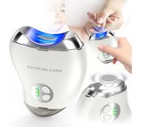 Electric Nail Clippers & Nail File, 2-in-1 Fingernail Clipper with 3 Safety Features, Dual 3-Speed Controls, Mango-Shaped Design, Built-in Debris Collector, Night Light for Baby, Adults & Seniors