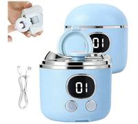 Electric Nail Clippers with Magnifier, Upgraded 2-in-1 Automatic Nail Clipper & Polisher for Seniors, 3-Speed Low Noise Rechargeable Manicure Tool, Built-in Nail Catcher and LED Light (Blue*1)