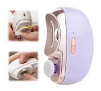 Electric Nail Clippers With Nail Chip Storage Box Cortaúñas Automático Eléctrico De Pulido 2 En 1 Long Battery Life Baby Filer Nail Electric Office, Home, In Bed, Or In The Car,Purple
