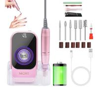 Electric Nail Cutter, 45000 rpm Portable Professional Nail Cutter for Gel Nails, Acrylic Nails with LED Display, Adjustable Rotation Direction, Nail Care Set for Salon & Home Use