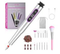 Electric Nail Drill, 12-in-1 Electric Nail File 25000RPM 5-Speed, Portable Manicure Kit for Acrylic Polish Gel Removal, Cordless Professional Efile Pedicure Tools
