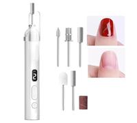 Electric Nail Drill 13.5cm ABS 2-in-1 UV Dryer Portable Tool | 2-in-1 electric nail drill & UV lamp. 13800rpm, 180mAh rechargeable. 5 bits & USB cable. Home travel manicure.