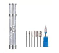 Electric Nail Drill Cordless Nail Care Kit Rechargeable E File for Gel Removal Acrylic Nails Buffing Grinding Travel Friendly Pink 15cm(7 Gray Accessories)
