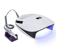 Electric Nail Drill Machine 140W 35000rpm with UV LED Manicure Lamp Vacuum Cleaner Polishing Function, Multi Functional 39 Dual Light Source Nail Art Equipment for Salon Home Use UK
