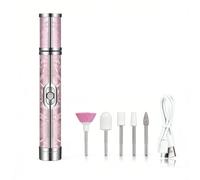 Electric Nail Drill Professional 20000RPM Manicure Pedicure Set with 18 Bits for Acrylic Gel Removal Shaping Polishing Home Salon Use Pink 15cm(5 Pink Accessories)