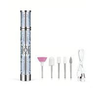 Electric Nail Drill Professional 20000RPM Manicure Pedicure Set with 18 Bits for Acrylic Gel Removal Shaping Polishing Home Salon Use Pink 15cm(5 Blue)