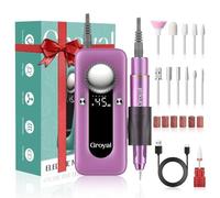 Electric Nail Drill Professional, 45000RPM Cordless Electric Nail File for Acrylic Gel Nails, Manicure Pedicure Polishing Shape Tools for Home Salon with 11pcs Drill Kits, Pink