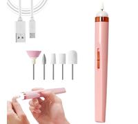 Electric Nail Drill,USB Nail Polishing Machine 5 in 1 with Light,Portable Mini Professional Manicure Pedicure Polishing Shape Tools,Professional Electric Nail Files Kit for Acrylic Gel Nails,Pink