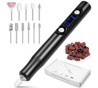 Electric Nail File, 30000 RPM Rechargeable with Digital Display, 6-Speed Cordless Nail Files for Acrylic Nails Gel Remover, Portable Manicure Pedicure Kit