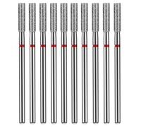 Electric Nail File Bits, 10 pcs Barrel Shape Professional Diamond Barrel Shaped Drill Bits for Electric Nail File Professional Manicure Pedicure and Foot Care