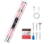 Electric Nail File Cordless Drill - Gel Nail Polish Nails Drill, 12 Drills Bits, 20000RPM, 3 Speed Electric Foot File, Gel Nails Polish Remover, Rechargeable Manicure Set, Pedicure Set, Beginner
