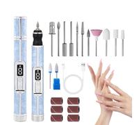 Electric Nail File Cordless Drill - Gel Nail Polish Nails Drill, 12 Drills Bits, 20000RPM, 3 Speed Electric Foot File, Gel Nails Polish Remover, Rechargeable Manicure Set, Pedicure Set, Beginner
