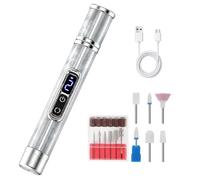 Electric Nail File Cordless Drill - Gel Nail Polish Nails Drill, 12 Drills Bits, 20000RPM, 3 Speed Electric Foot File, Gel Nails Polish Remover, Rechargeable Manicure Set, Pedicure Set, Beginner
