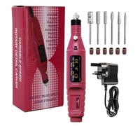 Electric Nail File for Thick Toe Nails, Electric Nail Drill Portable Nail Files Professional Adjustable Speed with 6 Drill Bits Sanding Bands, Electric Manicure Pedicure Kit Nail Drill for Gel Nails