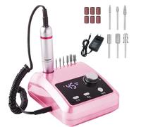 Electric Nail File Kit, 45000RPM Nail Drill, Professional Nail Drill Machine, Manicure Pedicure Kit with 6 Bits, LCD Display, Touch Button, Clean Brush for Salon and Home Use