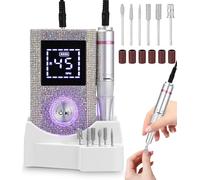 Electric Nail File, Nail Cutter, Nail Cutter for Gel Nails, Electric Nail File, 45000 rpm, Cutter for Gel Nails with LCD Display, Adjustable F/R Rotation Direction, Nail Cutter for Acrylic Nails