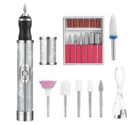 Electric Nail File | Portable Nail Drill Set,USB Rechargeable Low Noise Manicure Accessories, Hand Fingernail Tools for Women Teens Girls