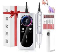 Electric Nail File, Professional Rechargeable Nail Drill 45000 RPM, Nail File Kit for Acrylic Gel Removal, Rechargeable Electric Nail File for Nail Salon Homes