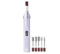 Electric Nail File - Rechargeable Quiet Grinder, Bright LED Light Portable Manicure Kit, Dead Skin Callus Remover Tool, Smooth Shaping Gel Trimmers Base - for Women Men Salon Users
