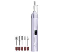 Electric Nail File - Rechargeable Quiet Grinder, LED Light Tool, Accurate Cuticle and Toenail Care, Portable Interactive Device Easy to Use, Great Accessory