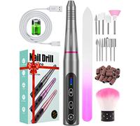 Electric Nail Files, Cordless Nail Drill Rechargeable, 5 Adjustable Speed E File, Professional Electric Nail Drill for Acrylic Nails with 20000 RPM, Portable Manicure Pedicure Kit Gifts for Women Mum